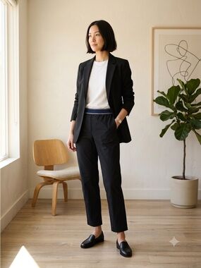 Liviana Conti Black Livi Pull-On Cotton Trousers - US 8 (IT 44)